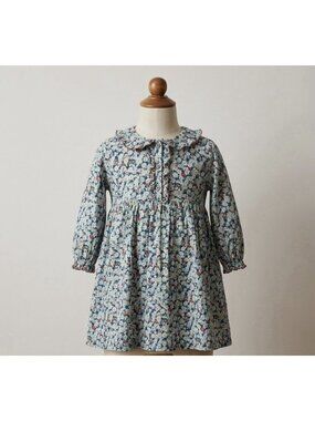 Baybala Blue Floral Girl Dress Size 5 Cottagecore Peasant Occasion Preppy Party